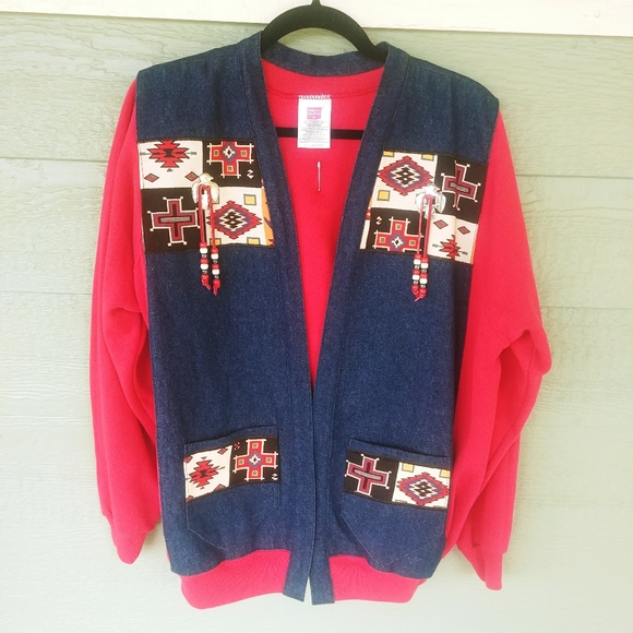 VTG Aztec Native American Jacket Southwestern - Picture 1 of 8